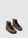 Round Toe Ankle Boots CAPE BROWN/MILITARY GREEN